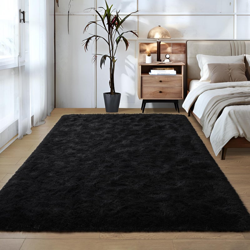 Foxmas Soft Fluffy Area Rugs for Bedroom Kids Room Plush Shaggy Nursery Rug Furry Throw Carpets for Boys Girls, College Dorm Fuzzy Rugs Living Room Home Decorate Rug, 4ft x 6ft, Teal - Image 2